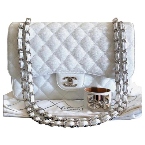 white chanel bags|chanel bag white price.